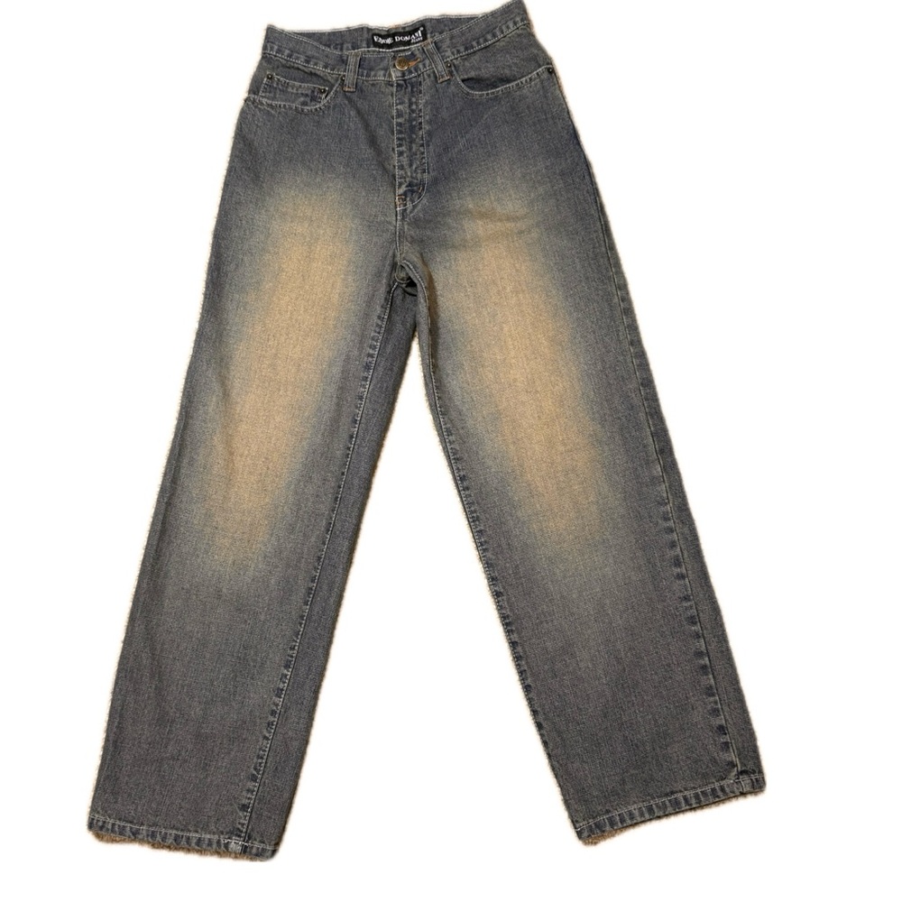 EDDIE DOMANI Gold Label Y2K Embellished Pocket Wide Crop Jeans,‎ Fits Sz 2/4